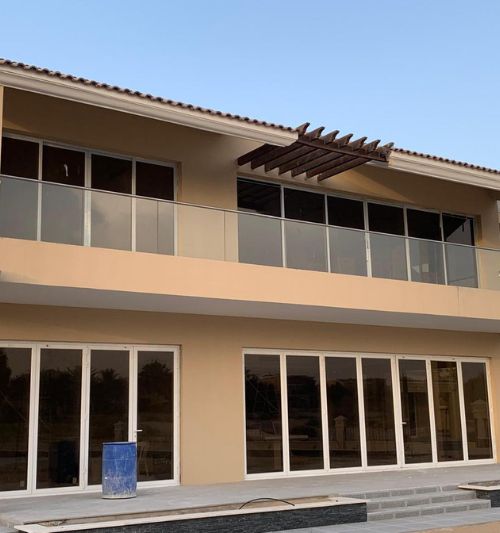 Aluminum sliding windows installation for villa in Dubai